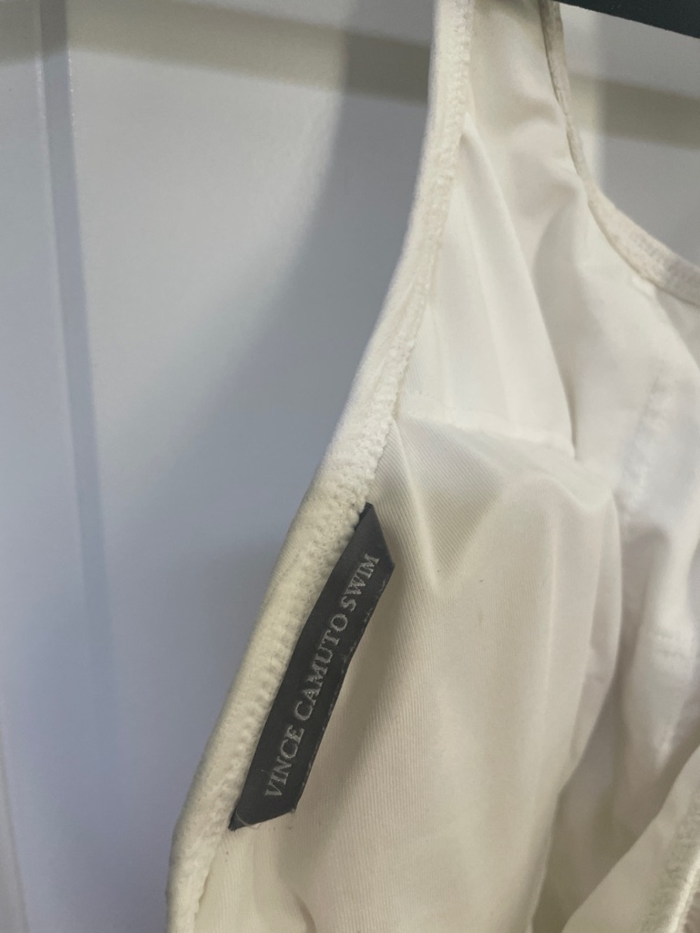 Vince Camuto Cream Textured Racerback One-Piece - Picture 2 of 3